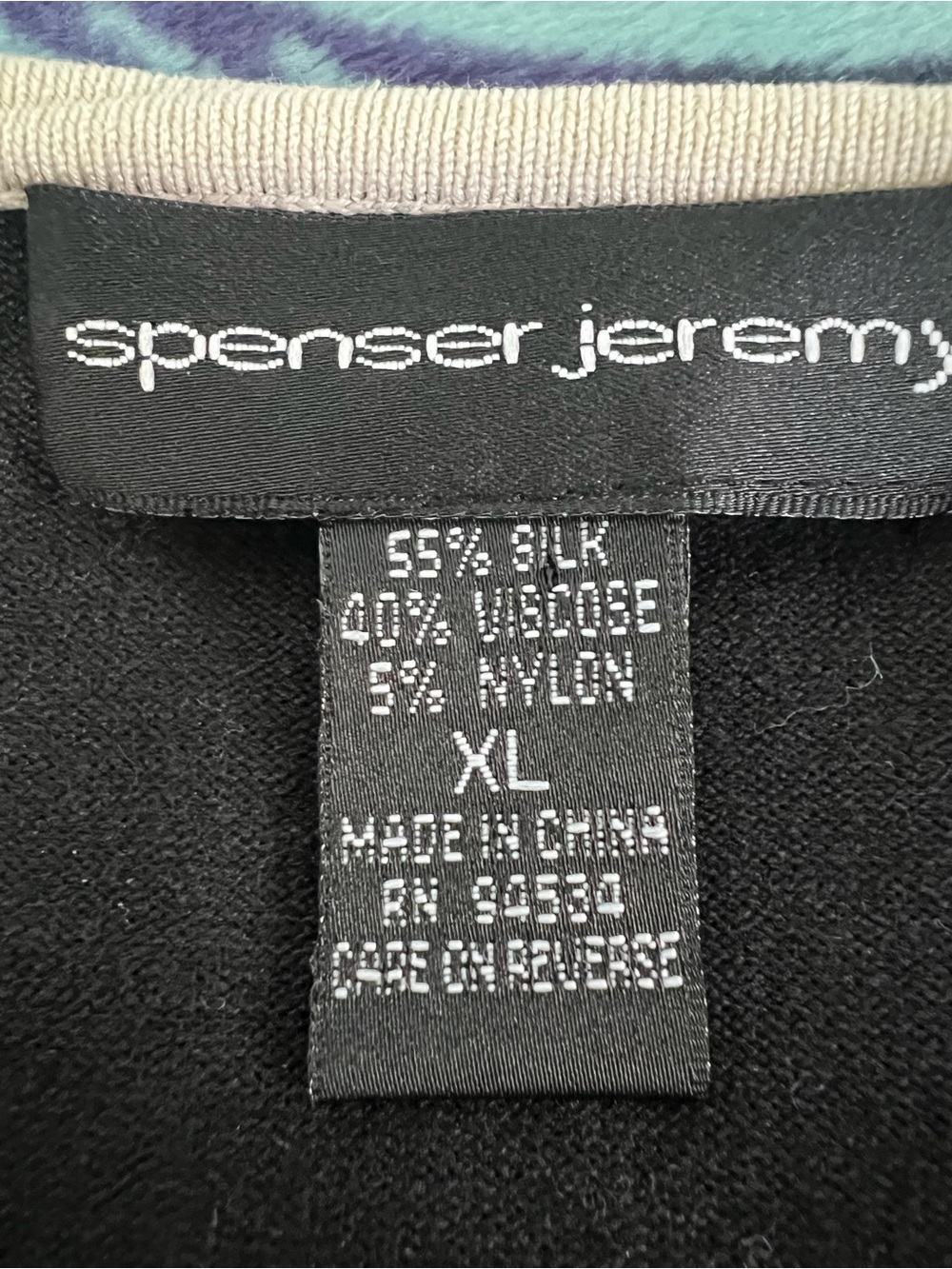 Spenser Jeremy Size XL Black Cream Silk Blend V-Neck Vintage Pullover Sweater - Picture 10 of 11